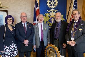 Members wear purple to raise funds and awareness of the Rotary End Polio campaign